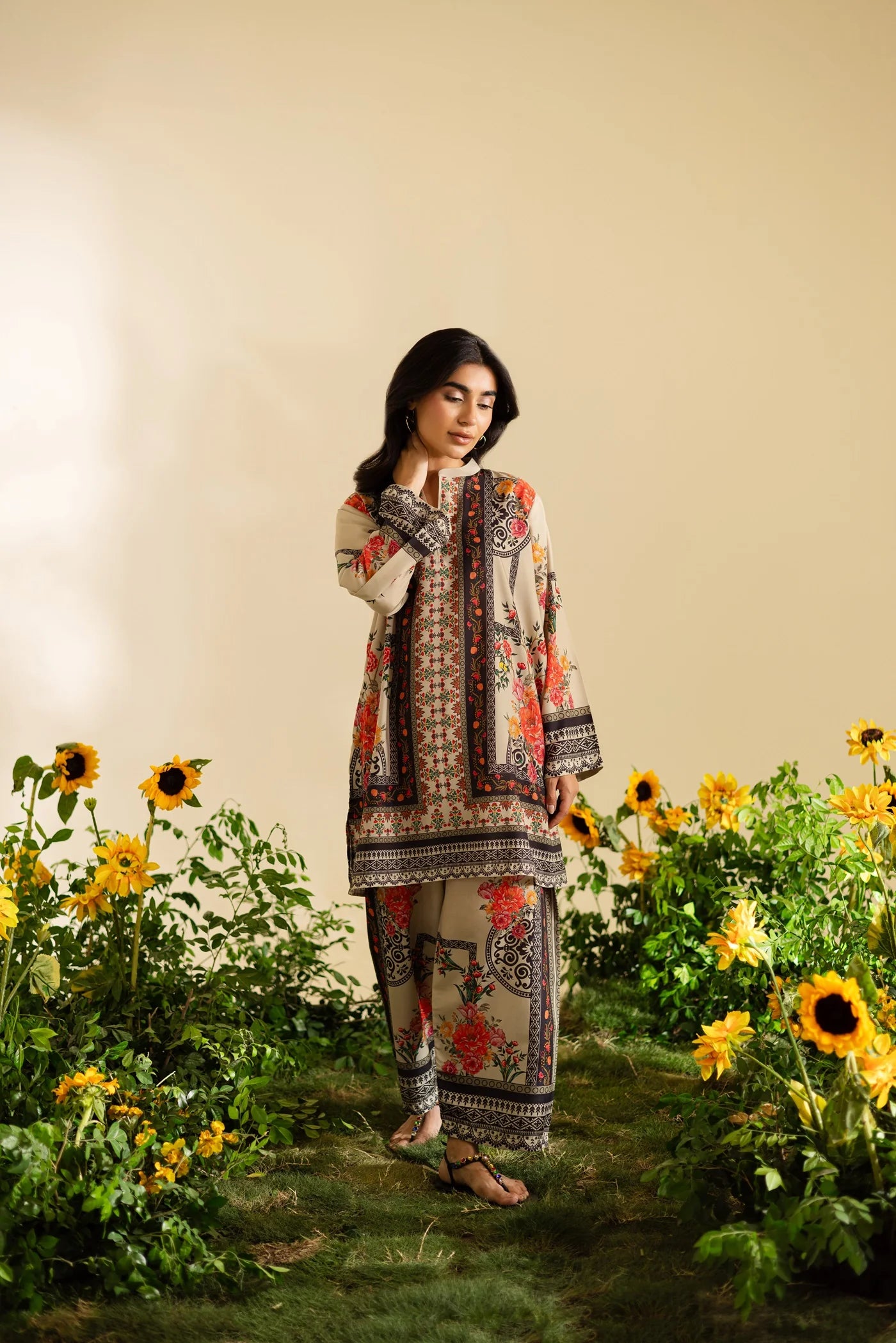Summer Silk Lawn Printed Shirt 2pcs