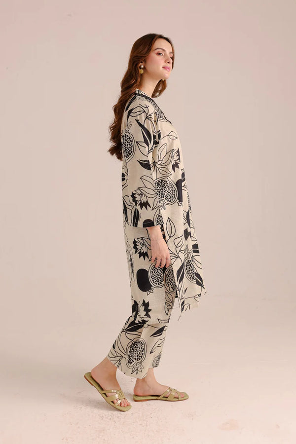 Digital Printed Cotton Lawn Stitched 2PC Suit.