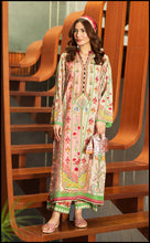 Flowy straight shirt in blush pink, featuring Kashmiri and paisley-inspired prints in mint